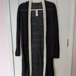 Talbots size XS black linen long sleeve sweater